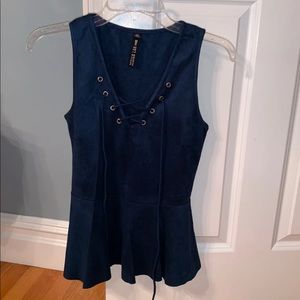 Peplum navy top